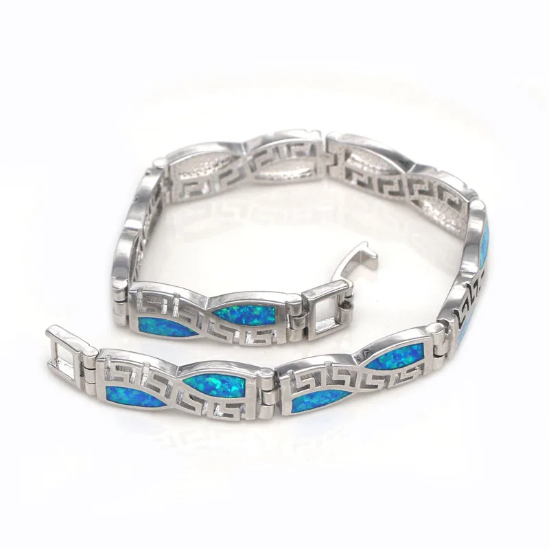 JLB-040 New Design Chinese Pattern Blue Opal Gem For Women Bracelets & Bangles