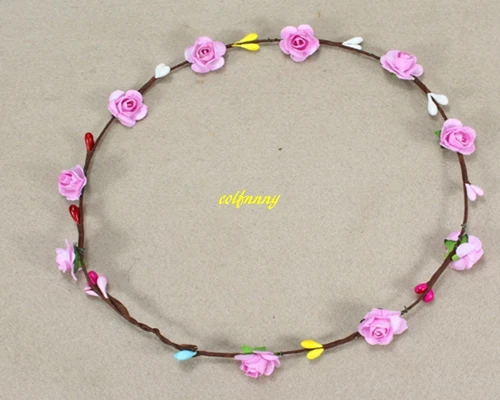 

500pcs/lot 10 Plum blossom Wedding party Flower Wreath Women Lady girls Crown Headband Floral Garlands