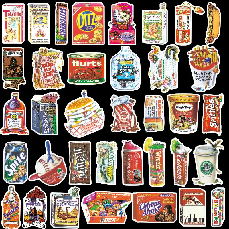 20pcs Travel series Food Funny Cartoon Photo Album Scrapbook Paper Decoration sticker Diy Handmade gift card stickers Arts Craft