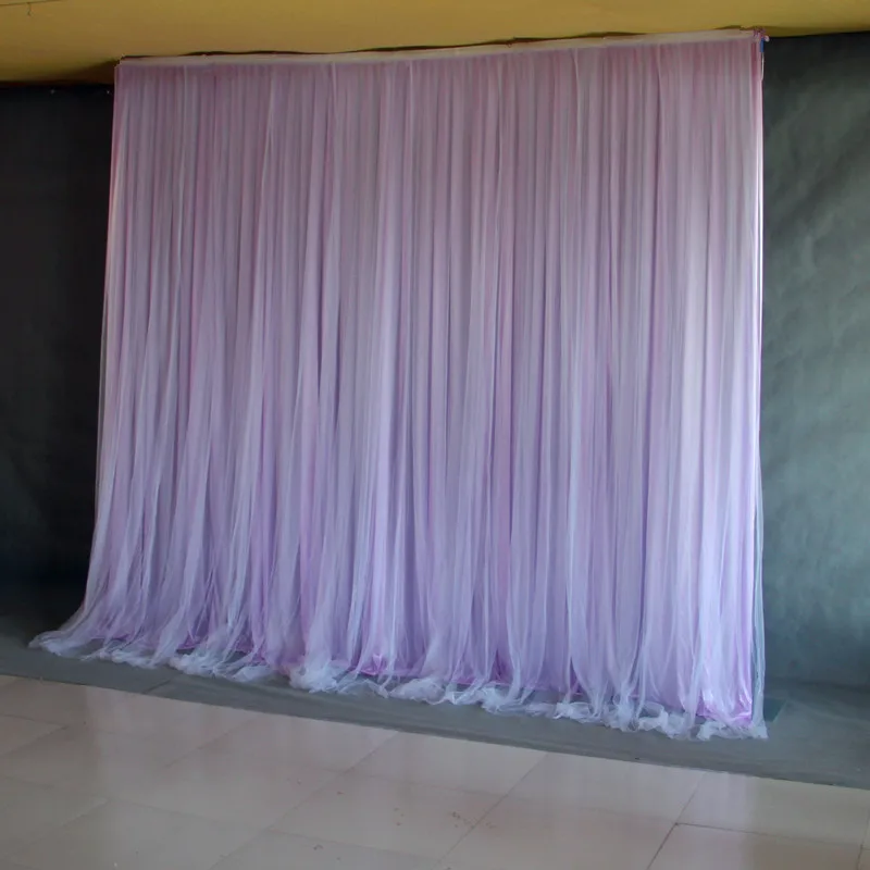 Customized Satin Wedding Backdrop Curtains Swag Satin party background drape curtain wedding decoration 10ftX20ft(3X6m)