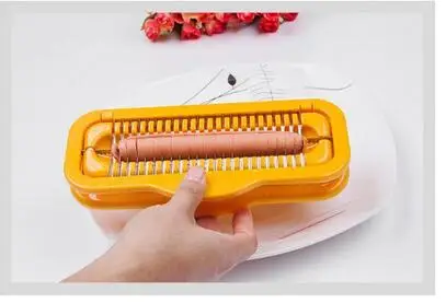 

portable sausage cutter hot dog slicer kitchen gadget tool sausage peeler salad tool