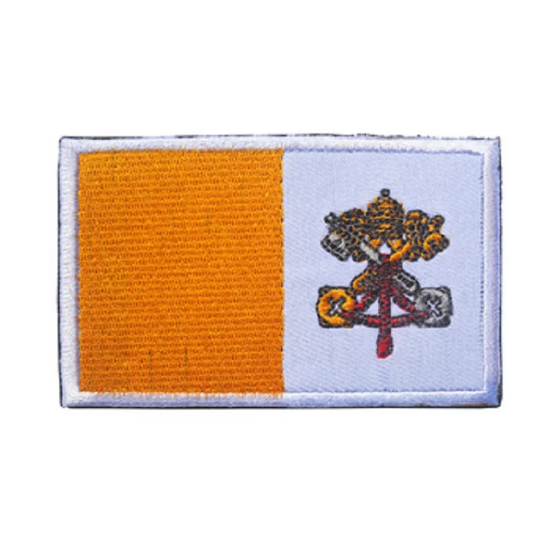 National Flag of Vatican Emblem Vatican Flag Embroidery Patch DIY Badge on Backpack