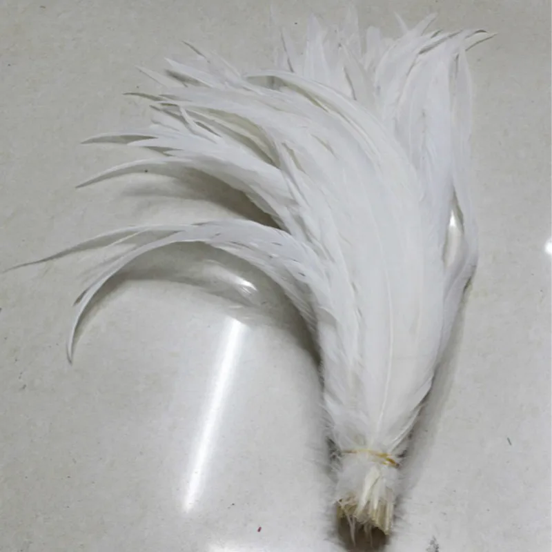 New! Wholesale 10pcs high quality White rooster feathers 12-14inch /30-35CM DIY jewelry decoration, art props accessories