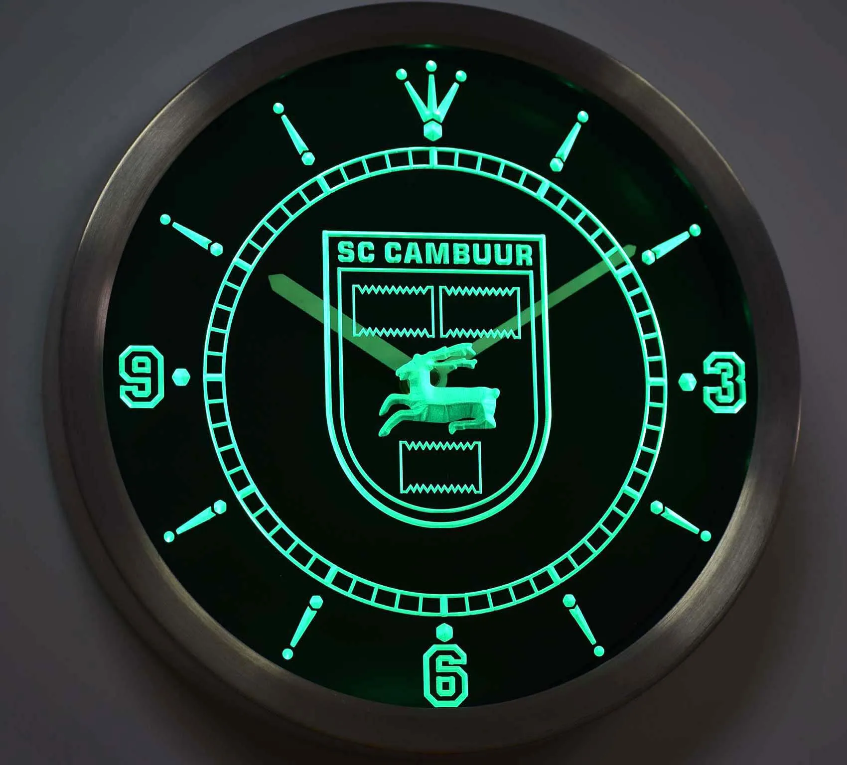 nc1019 SC Cambuur Leeuwarden Eredivisie Football Neon Light Signs LED Wall Clock