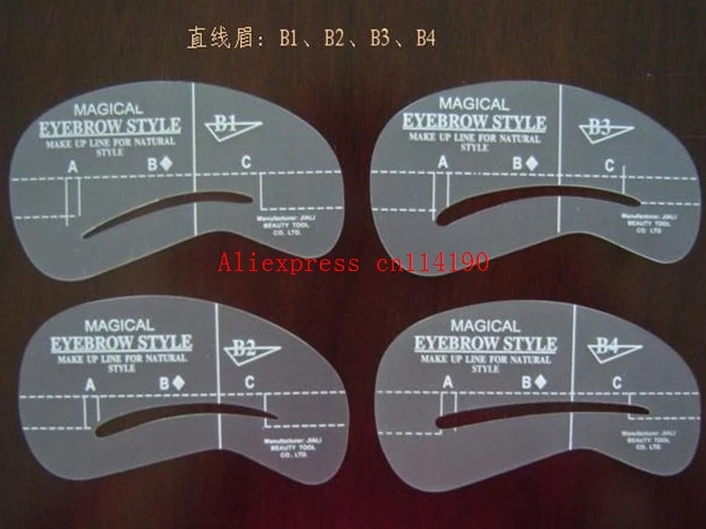 Brand new 500 sets/lot Magic Eyebrow Stencil Makeup Styles Eye Brow Template Make Up Tool shape