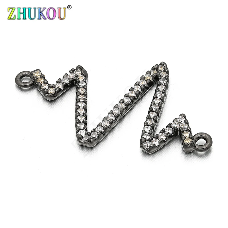 18*33mm Brass Micro Pave CZ Kết Nối cho Diy Đồ Trang Sức Kết Quả Làm, Lỗ: 1mm, mô hình: VS62