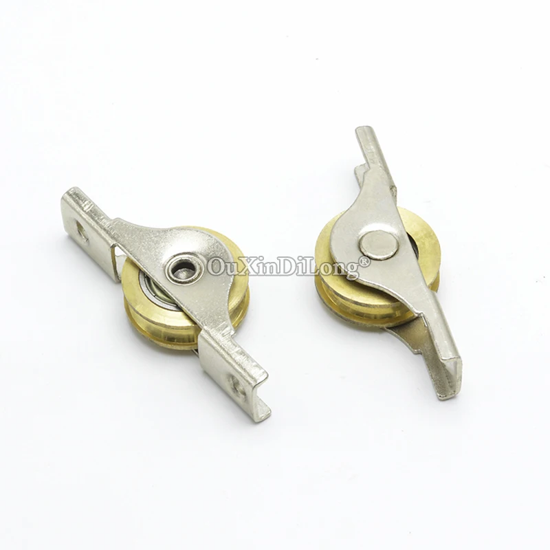 

Brand New 10PCS Sliding Door Rollers Cabinet Copper Wheels Pulley Wardrobe Cupboard Window Furniture Hardware 3 Sizes for Choose