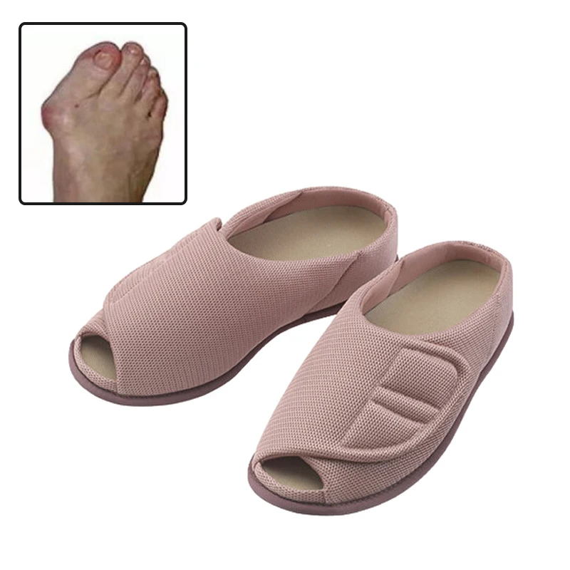 Fully open mouth of elderly people's big feet bone puffy multi-functional health care shoes home convenient and comfortable shoe