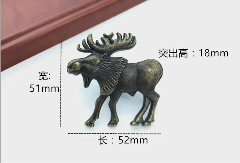 Furniture Cabinet Knobs And Handles Bronze Tone Pattern Drawer Cabinet Desk Door Pull Handle like deer YH1530