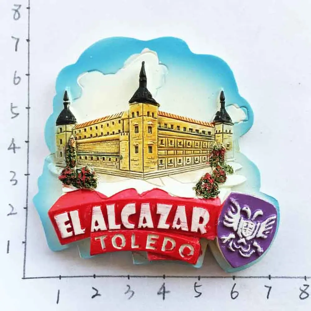 High-quality Hand-painted Spain Toledo Madrid 3D Fridge Magnet Travel Souvenirs Home Decoration Refrigerator Magnetic Stickers