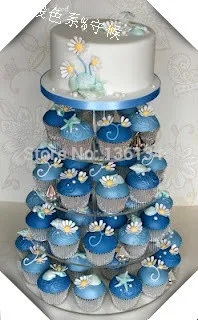 Wholesale Round 5 Tier cupcake stand display free charge of shipping cost wedding decoration