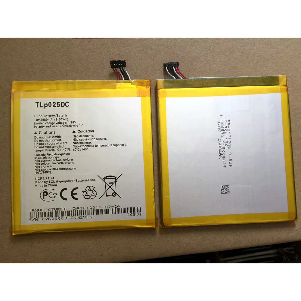 

Original 2580mAh TLp025DC Battery For Alcatel Pixi 4 6.0 OT 9001A 9001X 9001D 8050D OT-8050 Smart phone