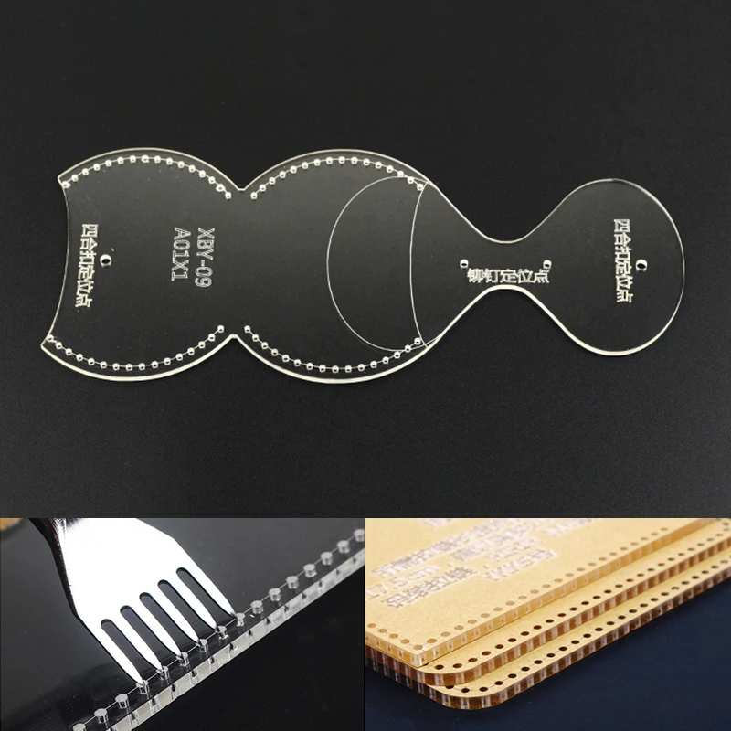 YOMDID Transparent Acrylic Change Wallet Key Buckle Bag Pattern Stencil Template Tool DIY Tool