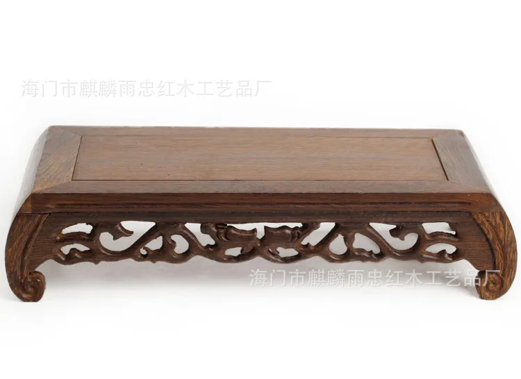 [Rain] Zhong mahogany wenge wood crafts jade base rounded rectangular table