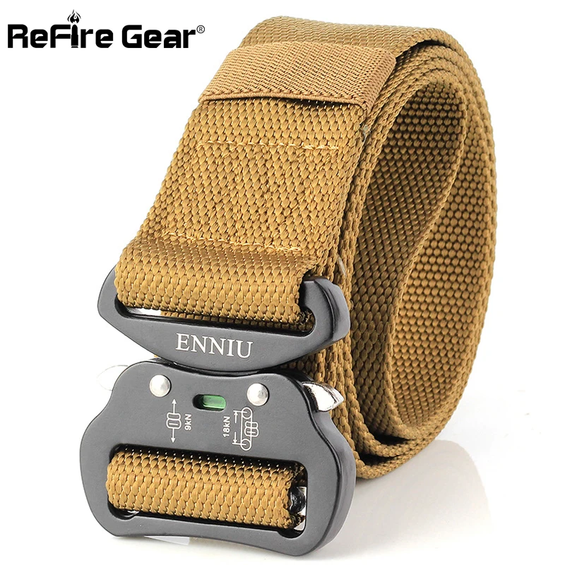 

ReFire Gear New SWAT Military Equipment Tactical Belt Men US Army Combat Heavy Duty Nylon Waist Belt Safety Knock Off Belt 4.5cm