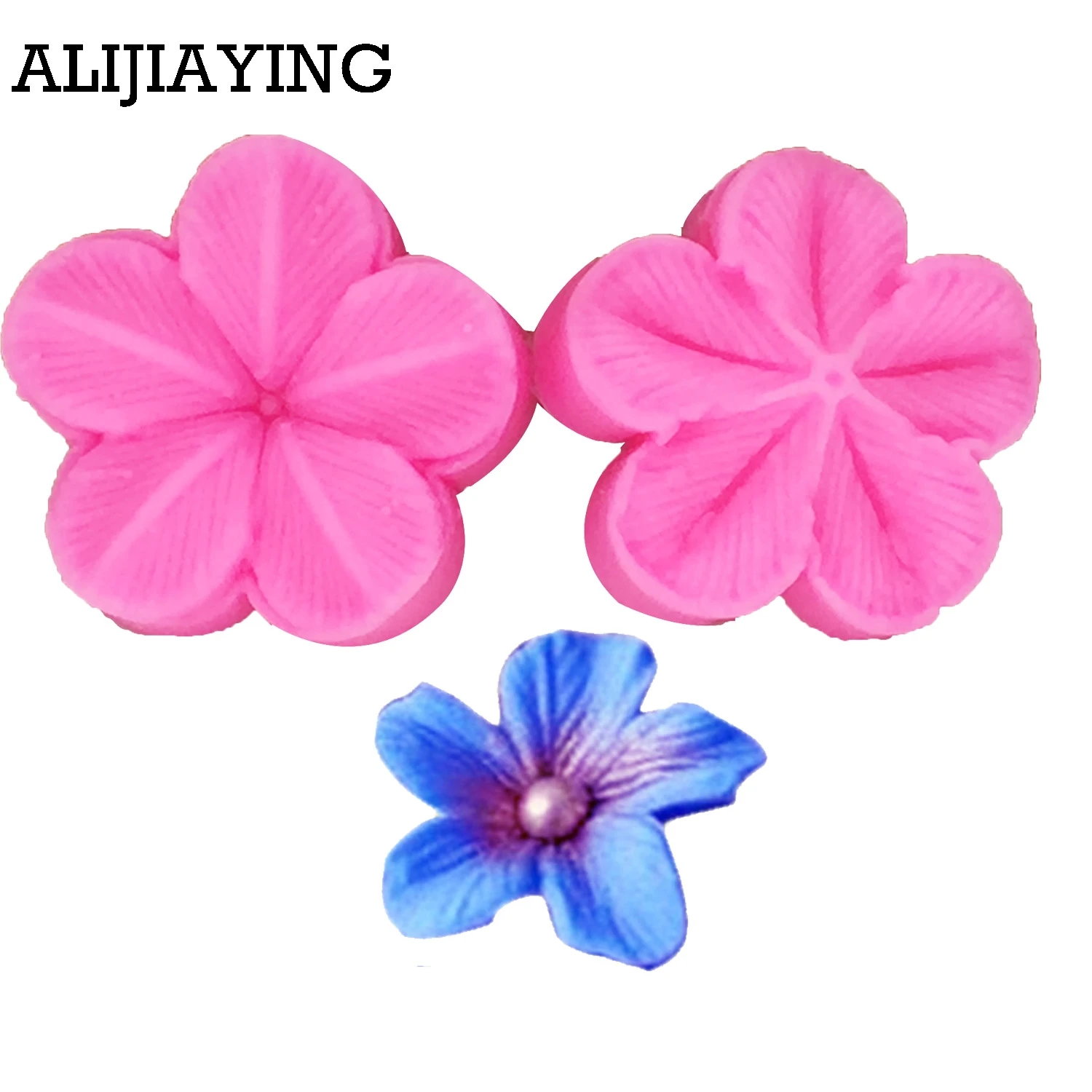 

M0849 Plum blossom Petal Flower Leaf Veiner Silicone Mold Cake Decorating Fondant Impression Flower Mold Sugarcraft Mold