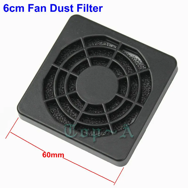 Gdstime 50 Pcs 60mm PC Computer Fan Cooling Dustproof Black Plastic 6cm Dust Filter Case for Aluminum Grill Guard wholesale