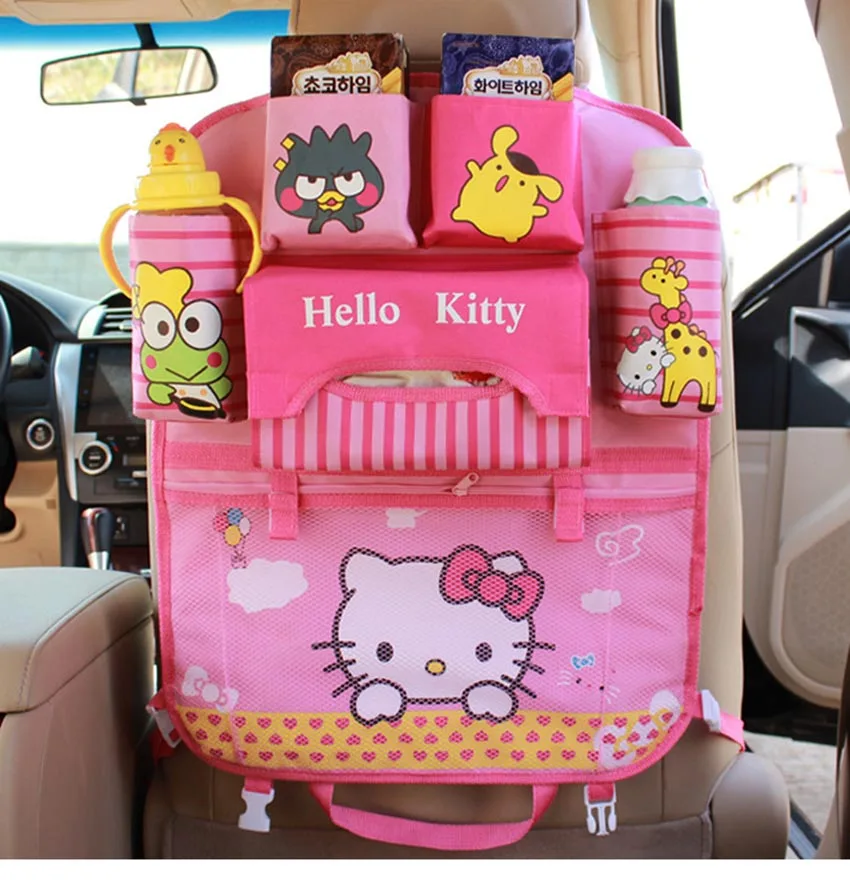 Cute Cartoon car organizer kids Bear&cat Car Seat Back Bag Storage Hanging Car Organizador Bags Pocket Car styling for Kids