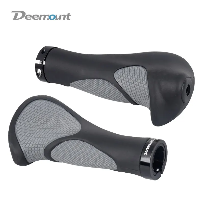 Deemount Comfy Cycling Hand Grips Black Grey Dual Color Tone Grip Handlebar End Sheath Casing Hand Rest Good Fit to Palm