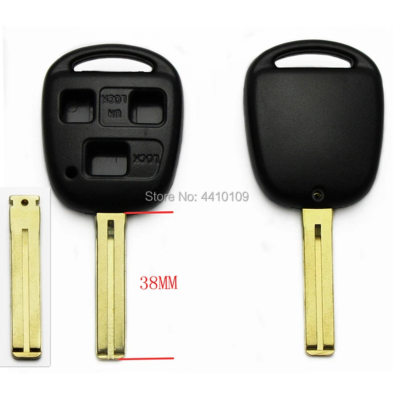 3B Blank Key Shell Remote Car Key Case For Lexus GX470 RX350 ES300 RX300 RX400h 38mm Uncut Blade