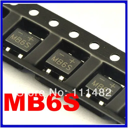 SMD MB6S 0.5A 600V Single Phases Diode Rectifier Bridge SOP-4