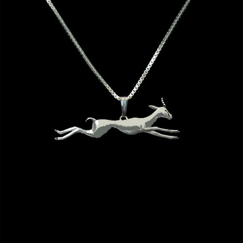 Running Gazelle jewelry - Silver and gold pendant and necklace