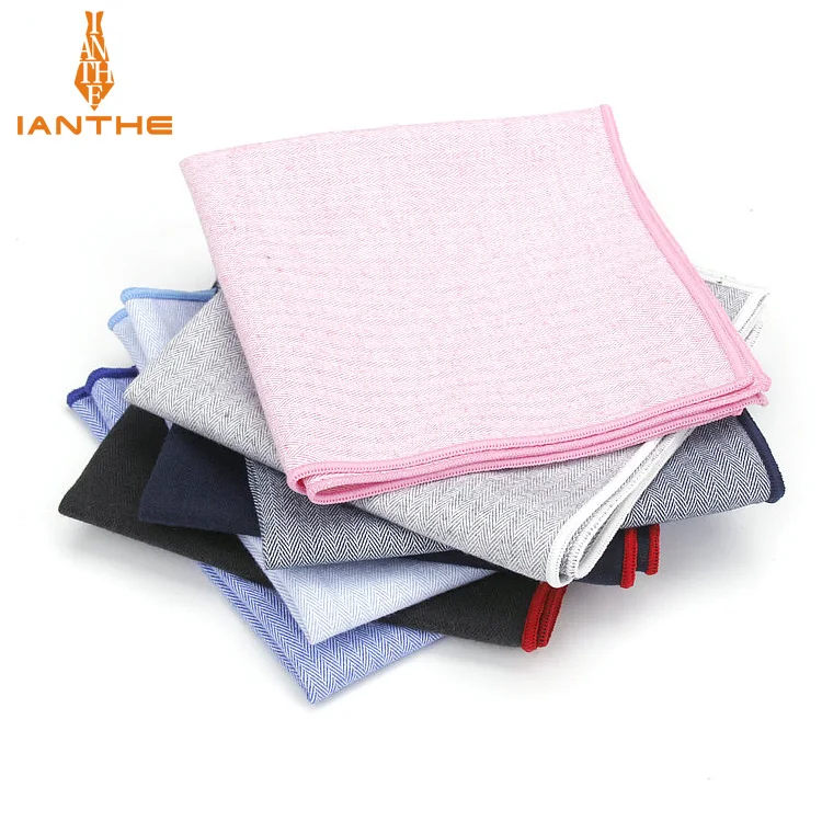 High Quality Classic Suits Solid Pocket Square 25cm*25cm Men's 100% Cotton Handkerchiefs Chest Towel Hankies Accessories Gift