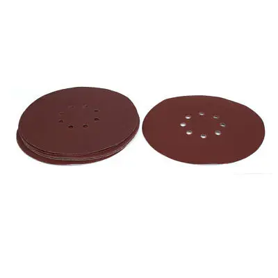 9-inch Dia 180 Grits 8 Hole Hook-And-Loop Sanding Disc Polishing Pad 10pcs