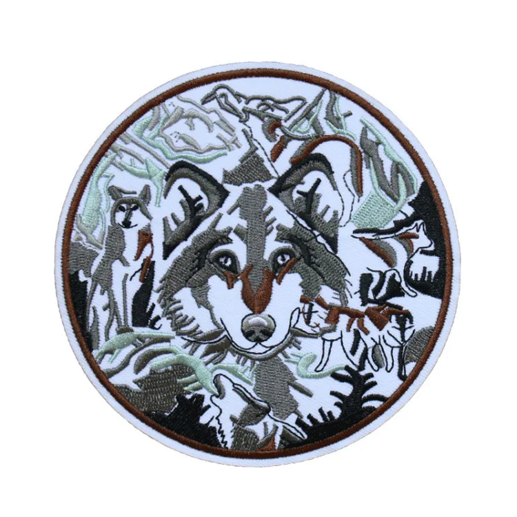 PGY 1PCS Punk Wolf Series Patches for Clothes Animal Sticker On Clothing Diy  Patch Cool Coat Appliques Garment Decor Parches