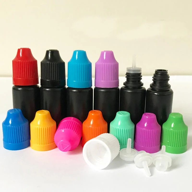 

Blcak LDPE ejuice dropper bottles 10ml plastic E-Juice empty E Liquid bottle with childproof cap 500pcs