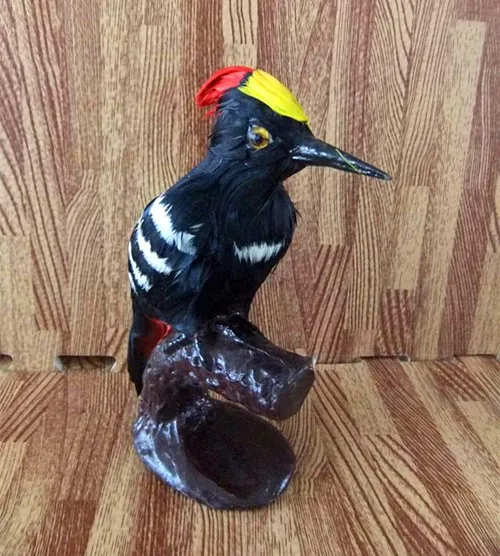 simulation Feathers Woodpecker about 20x10cm toy lifelike woodpecker , teaching model props,decoration gift t093