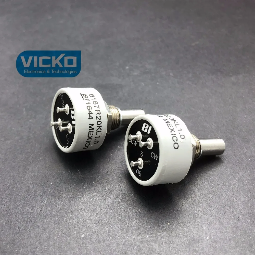 [VK] Conductive plastic BI potentiometer 360 degrees without limit 6187R 6187R20KL1.0 6187R20K 1k 5k 10K 2K 20K original  switch