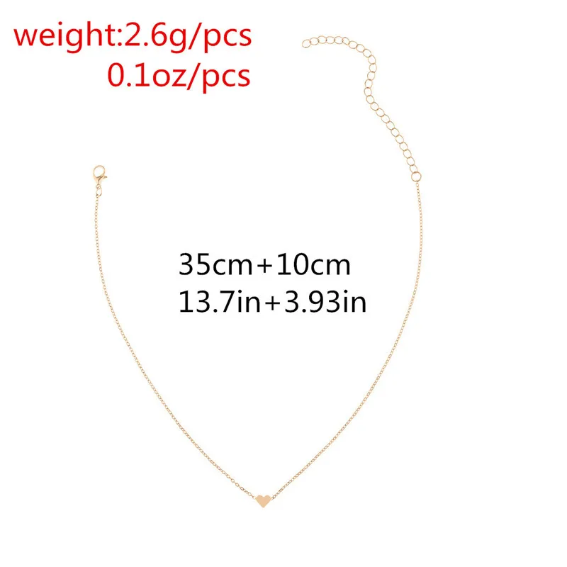 Ahmed Simple Love Heart Pendant Necklace For Women New Bijoux Maxi Statement Necklaces Collier Fashion Jewelry