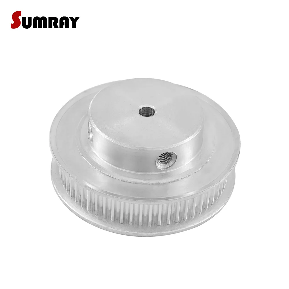 SUMRAY 3M 60T Aluminium Motor Pulley 6/6.35/8/10/12/14/15/19/20mm Inner Bore Timing Gear Pulley 11mm Belt Width CNC Belt Pulley