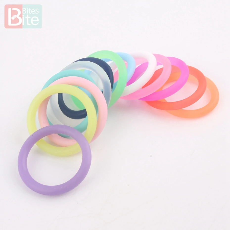 물린 바이트 10pcs Soother 클립 고무 원형 22mm 실리콘 반지 아기 첨부 아기 Teether 일반 실리콘 Teether 