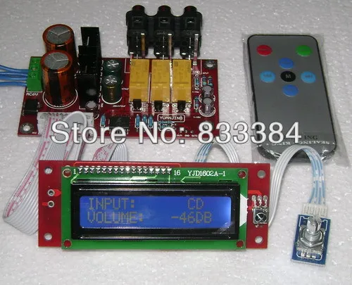 PGA2311 Volume Stereo Pre-amplifier Preamp Board with LCD and Remote control