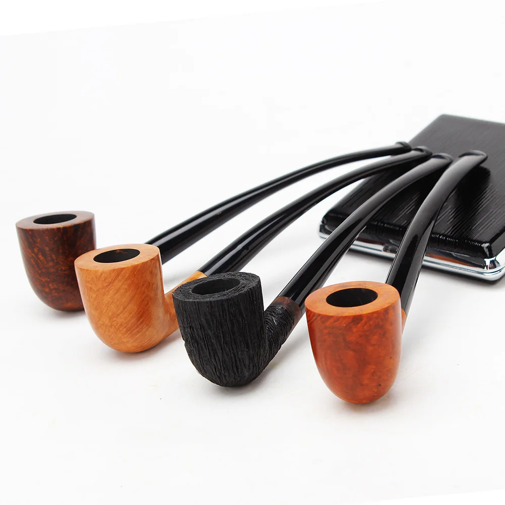 

RU-Briar Wooden tobacco Pipes for Smoking Churchwarden pipe Bent Type with 3mm filter aa0334