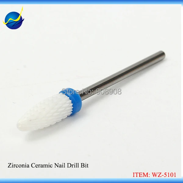 

Hot selling Bullet White Ceramic Nail Drill Bit For electric manicure machine accessories Manicure Pedicure Cutter Nail Files