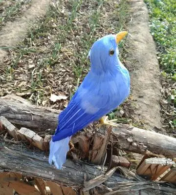 искусственная птица светло-голубые перья птица 30 см реквизит для рукоделия, украшение для дома и сада подарок p2681