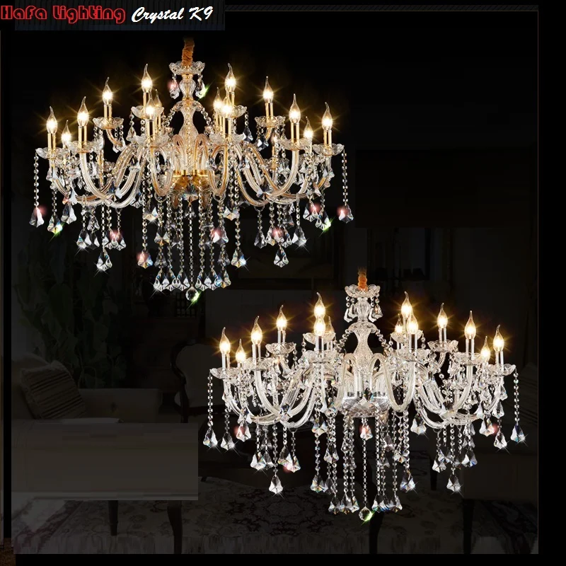 Crystal chandelier Lighting Luxury Fashion LED Crystal Chandeliers Light K9 Crystals Lamp Hotel Lighting Room Chandelier light