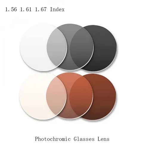 Imagen 1 del producto 2 uds 1,56 1,61 1,67 gafas fotocromáticas asféricas de visión única lentes ópticas para miopía presbicia gafas de transición
