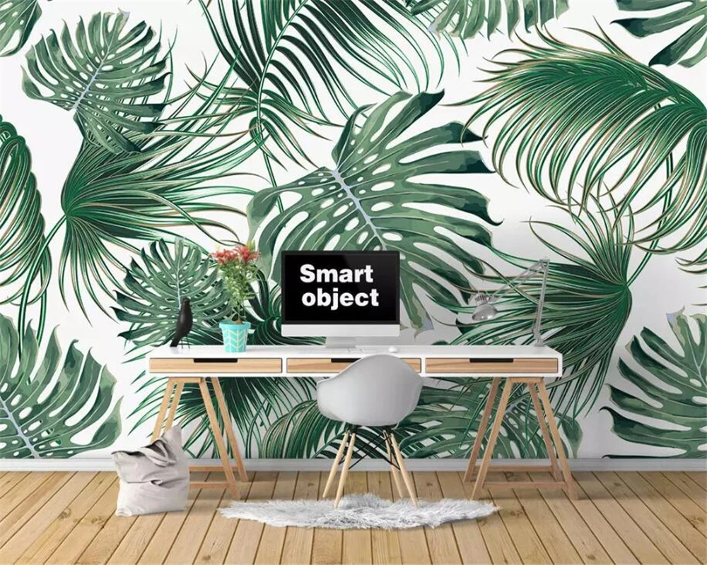 

beibehang Custom wallpaper Nordic tropical leaves banana leaf TV sofa background wall wall paper home decor papier peint mural