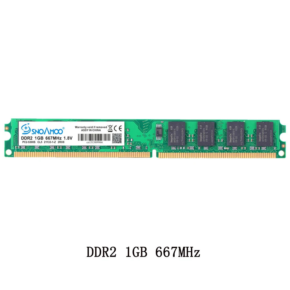 SNOAMOO New DDR2 2GB Desktop PC ARM 667Mhz PC2-5300S 240 Pin 800MHz PC2-6400S 1GB 4GB DIMM For Intel Compatible Computer Memory