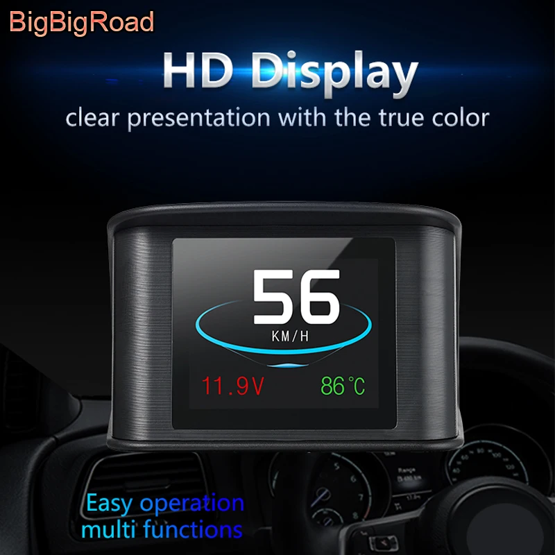 BigBigRoad Car Hud OBD II 2 Computer Windscreen Projector Head Up Display For Jeep Grand Cherokee Compass Wrangler JK Renegade