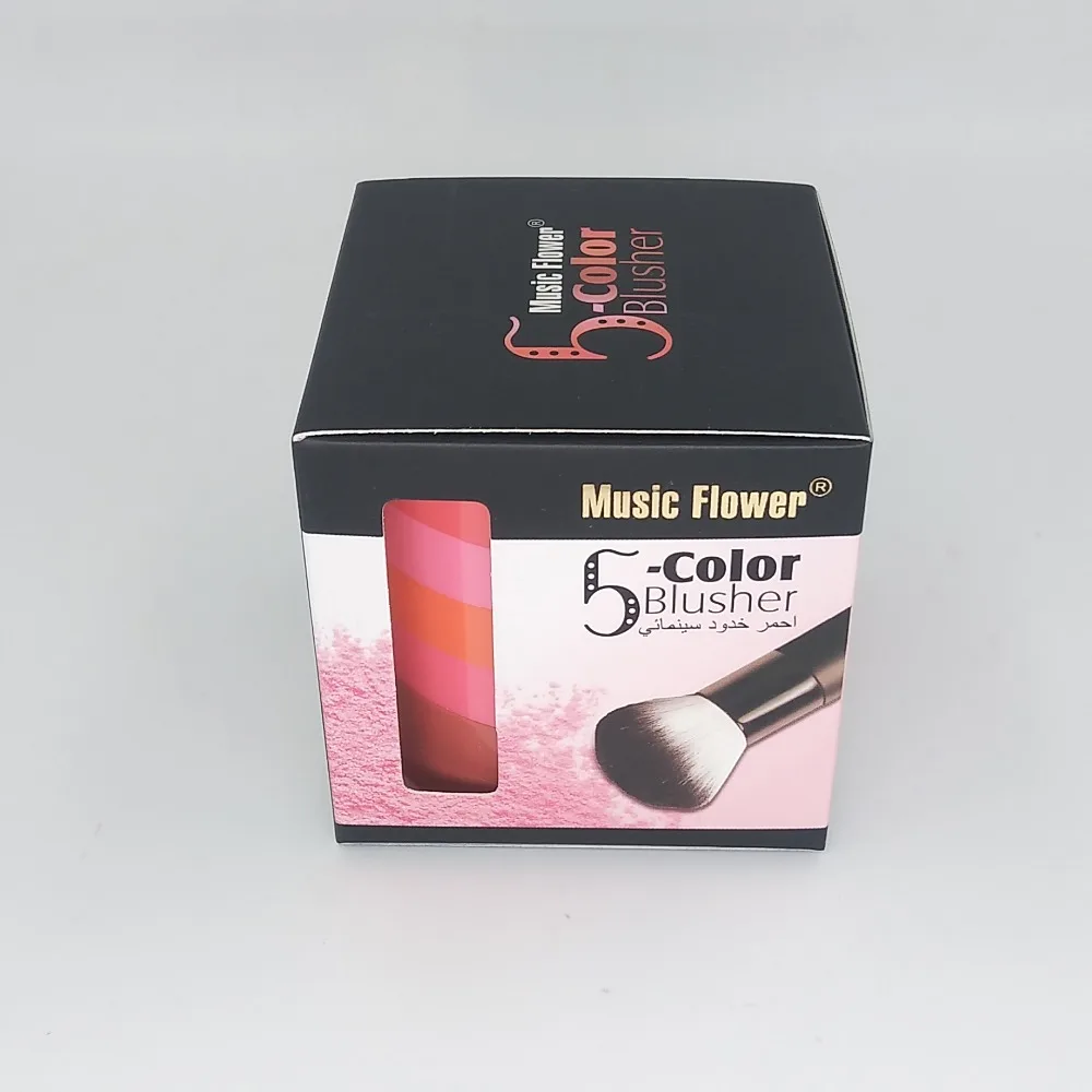 Music flower 5-in-one Makeup Cheek Blush Powder 5 Color blusher different color Powder pressed Foundation Face Makeup Blush