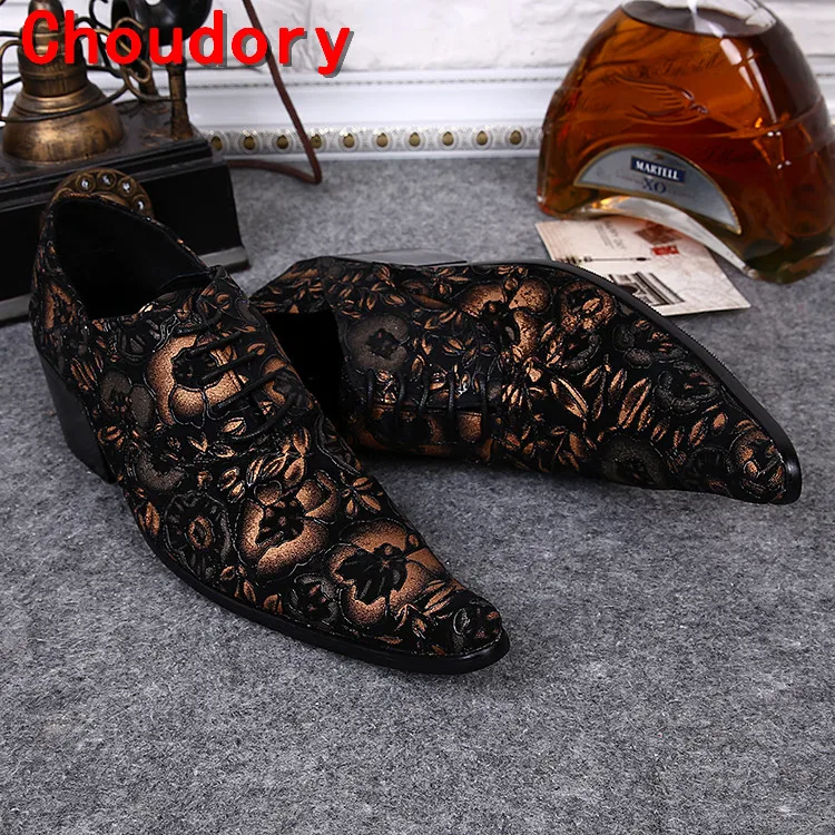 Choudory zapatillas hombre mens italian leather shoes velvet loafers men wedding shoes vintage style high heels oxfords