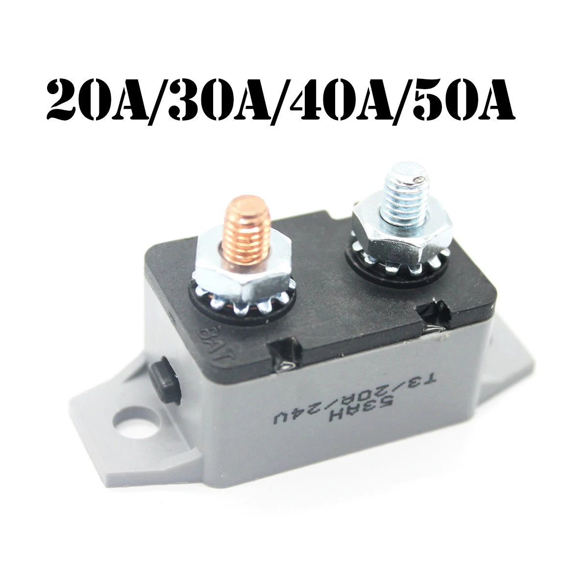 Manual Reset Circuit Breaker 20 30 40 50A AMP 12-24V Circuit Breaker Dual Battery Fuse Auto Reset Air Heater Boat