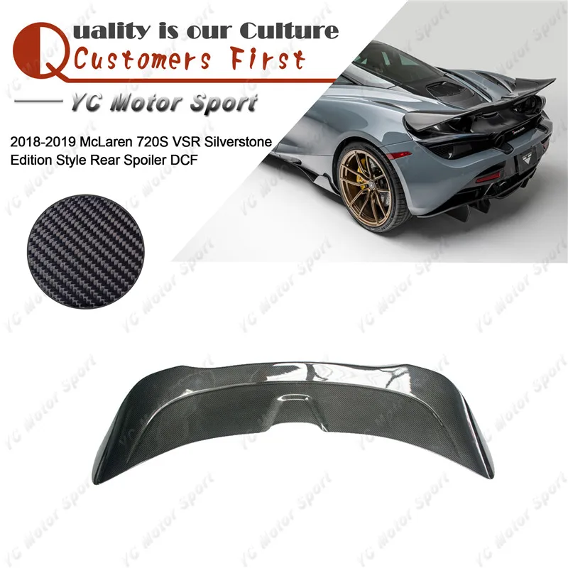 

Car Accessories Dry Carbon Fiber Rear Spoiler Fit For 2018-2019 720S VSR Silverstone Edition Style Rear Spoiler Wing