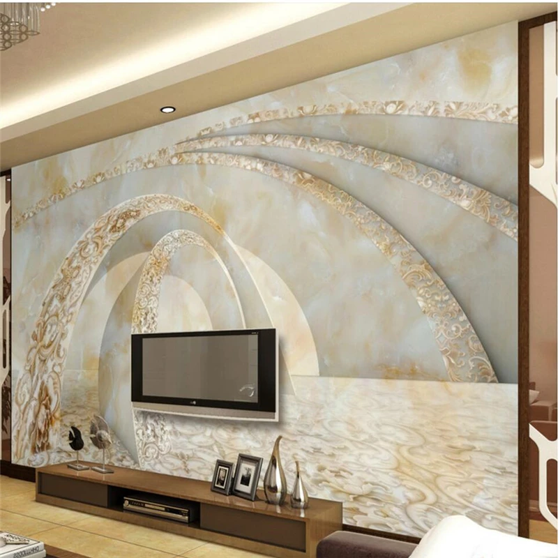 

wellyu papel de parede para quarto Custom wallpaper Marble 3D TV sofa background wall three - dimensional space murals