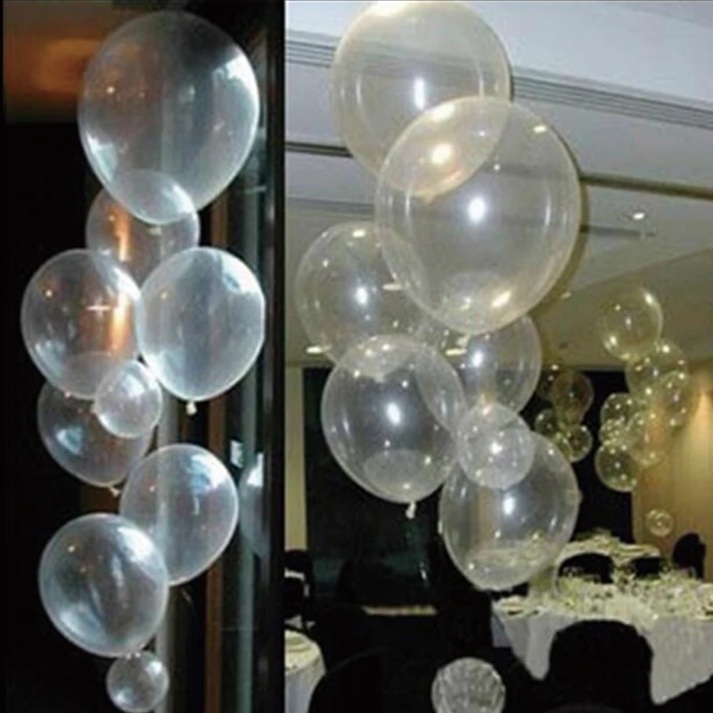 100Pcs 12inch Clear Balloons Transparent Latex Ballon Helium Wedding Party Brithday Decoration Toys Balls Festive Supplies image 2